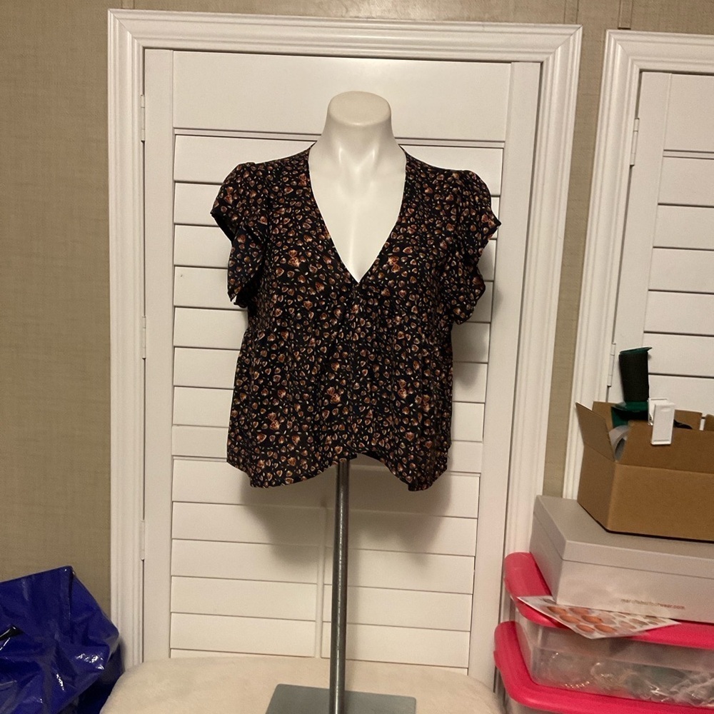 SHEIN Black Floral Blouse